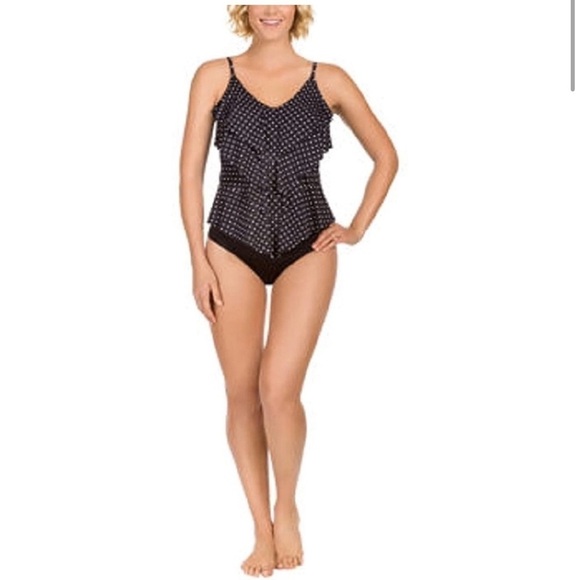 Kirkland by Miraclesuit Dipping Dots Tankini Top NWT - Picture 1 of 13